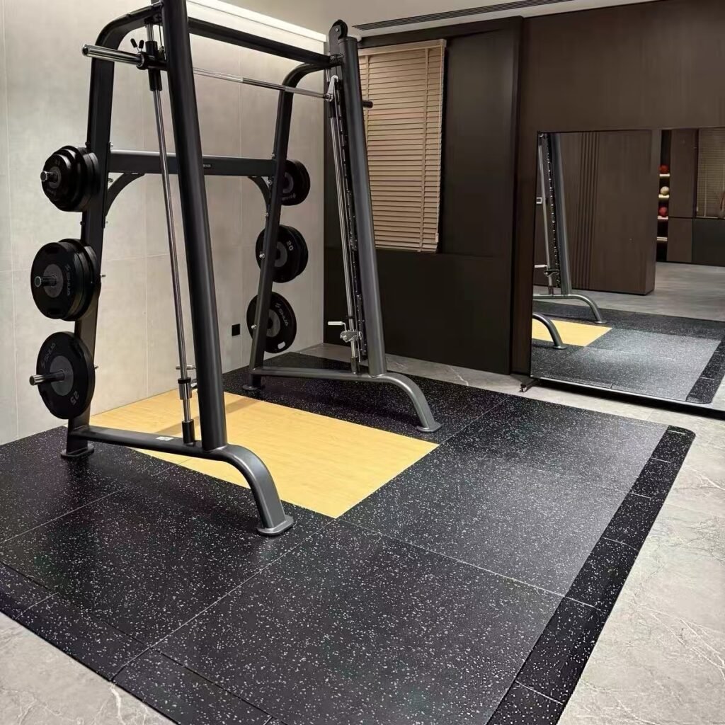 heavy-duty rubber gym floor tiles for weightlifting areas