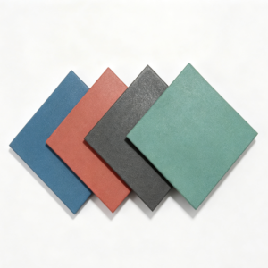 Heavy-duty rubber floor mat with fine-textured top and coarse-textured bottom